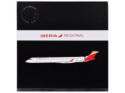 Bombardier CRJ1000 Commercial Aircraft "Iberia Regional" (EC-MVZ) White with Red Tail "Gemini 200" Series 1/200 Diecast Model Airplane by GeminiJets