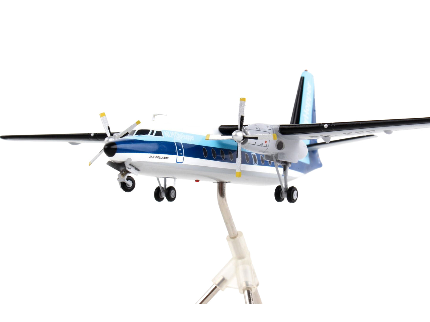 Fokker F27 Commercial Aircraft "Royal Dutch Airlines CityHopper" White with Blue Stripes "Gemini 200" Series 1/200 Diecast Model Airplane by GeminiJets