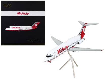 McDonnell Douglas DC-9-15 Commercial Aircraft "Midway Airlines" White with Red Tail "Gemini 200" Series 1/200 Diecast Model Airplane by GeminiJets