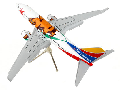 Boeing 737-700 Commercial Aircraft with Flaps Down "Southwest Airlines - California One" California Flag Livery "Gemini 200" Series 1/200 Diecast Model Airplane by GeminiJets