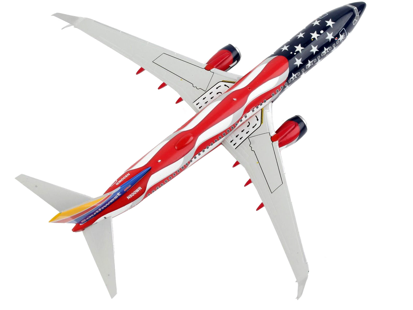 Boeing 737-800 Commercial Aircraft "Southwest Airlines - Freedom One" American Flag Livery "Gemini 200" Series 1/200 Diecast Model Airplane by GeminiJets