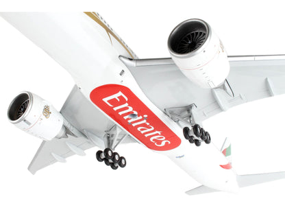 Boeing 777-300ER Commercial Aircraft "Emirates Airlines - 50th Anniversary of UAE" White with Striped Tail "Gemini 200" Series 1/200 Diecast Model Airplane by GeminiJets