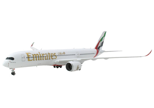 Airbus A350-900 Commercial Aircraft "Emirates Airlines" White with Striped Tail "Gemini 200" Series 1/200 Diecast Model Airplane by GeminiJets