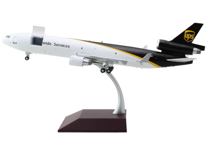 McDonnell Douglas MD-11F Commercial Aircraft "UPS Worldwide Services" White with Brown Tail "Gemini 200 - Interactive" Series 1/200 Diecast Model Airplane by GeminiJets