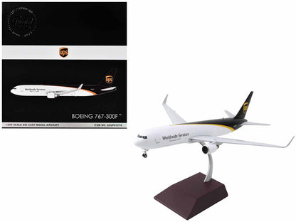 Boeing 767-300F Commercial Aircraft "UPS Worldwide Services" (N324UP) White and Brown "Gemini 200" Series 1/200 Diecast Model Airplane by GeminiJets