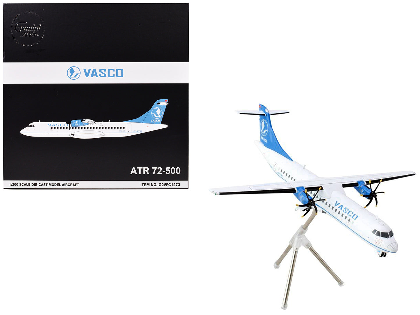 ATR 72-500 Commercial Aircraft "Vietnam Air Services Company (VASCO)" (VN-B221) White with Blue Tail "Gemini 200" Series 1/200 Diecast Model Airplane by GeminiJets