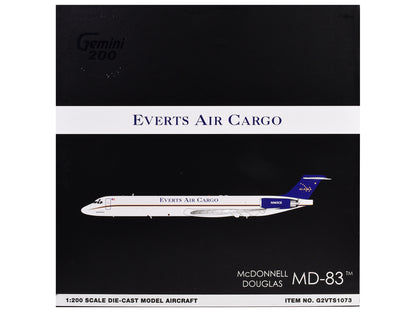 McDonnell Douglas MD-88 Commercial Aircraft "Everts Air Cargo" (N965CE) White with Blue Tail "Gemini 200" Series 1/200 Diecast Model Airplane by GeminiJets