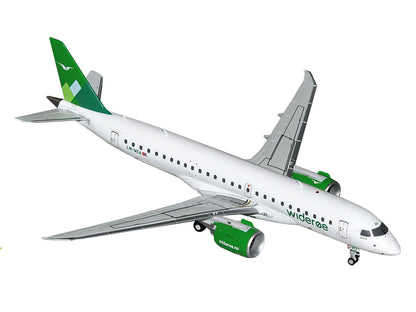 Embraer E190-E2 Commercial Aircraft "Wideroe" (LN-WEA) White with Green Tail "Gemini 200" Series 1/200 Diecast Model Airplane by GeminiJets