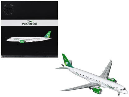 Embraer E190-E2 Commercial Aircraft "Wideroe" (LN-WEA) White with Green Tail "Gemini 200" Series 1/200 Diecast Model Airplane by GeminiJets