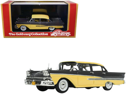 1958 Ford Fairlane 4 Door Gunmetal Gray and Pastel Yellow Limited Edition to 240 pieces Worldwide 1/43 Model Car by Goldvarg Collection