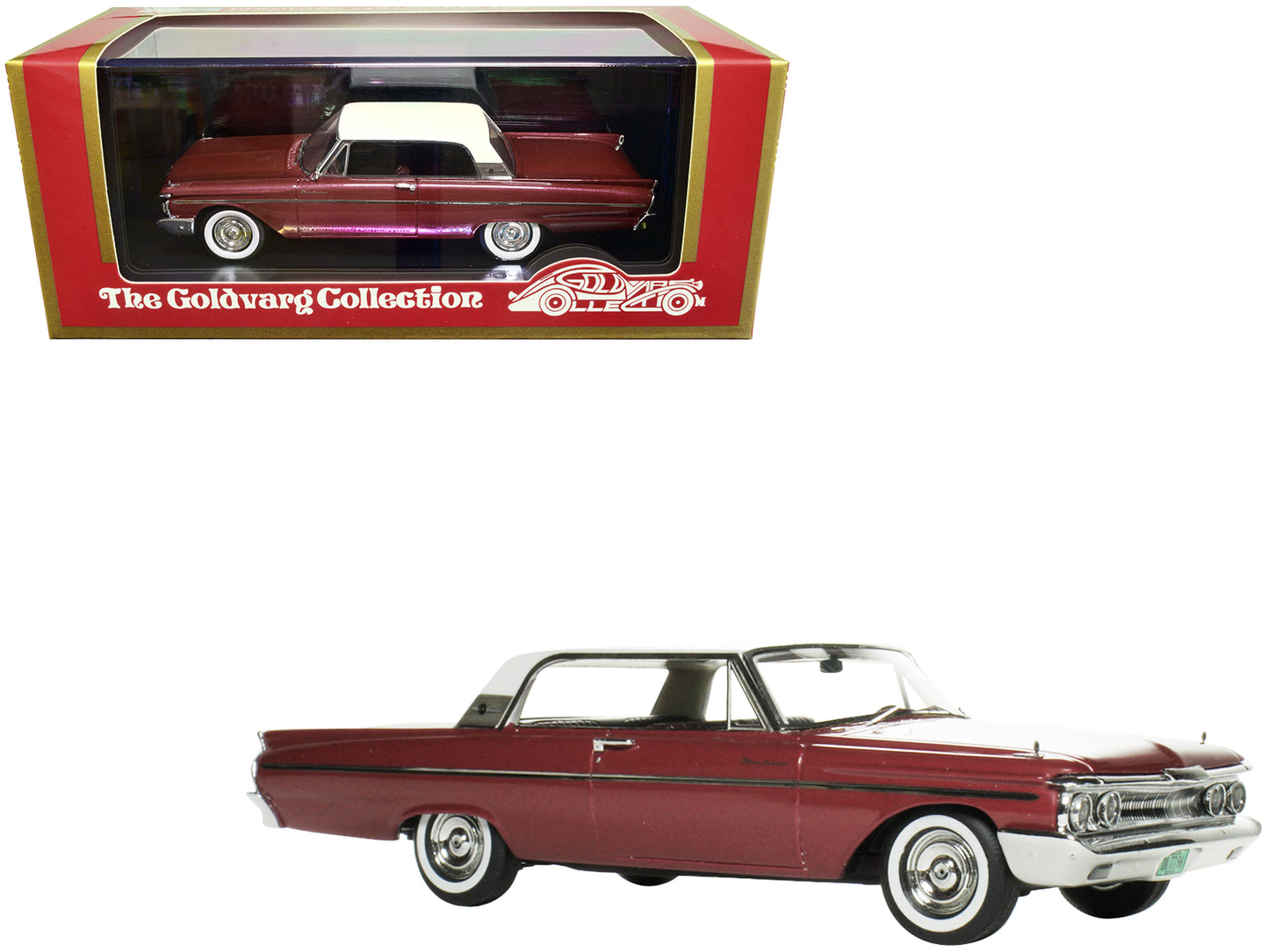 1961 Mercury Monterey Red Metallic with White Top Limited Edition to 210 pieces Worldwide 1/43 Model Car by Goldvarg Collection