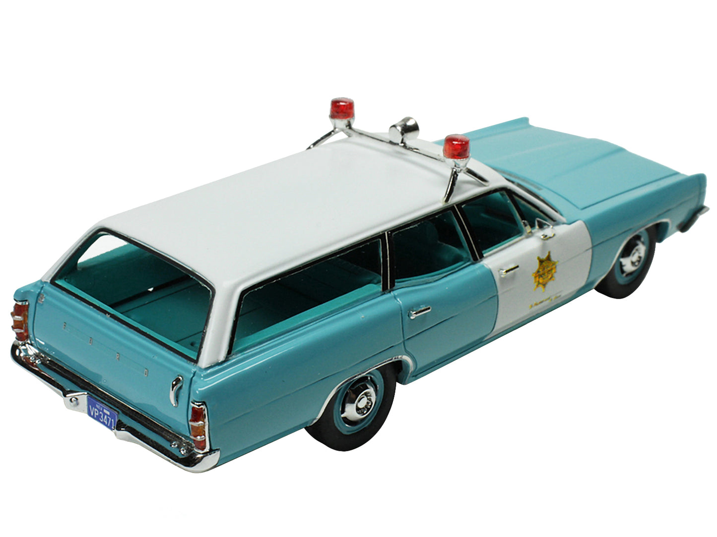 1970 Ford Galaxie Station Wagon Light Blue and White with Light Blue Interior "Las Vegas Police Department" Limited Edition to 180 pieces Worldwide1/43 Model Car by Goldvarg Collection