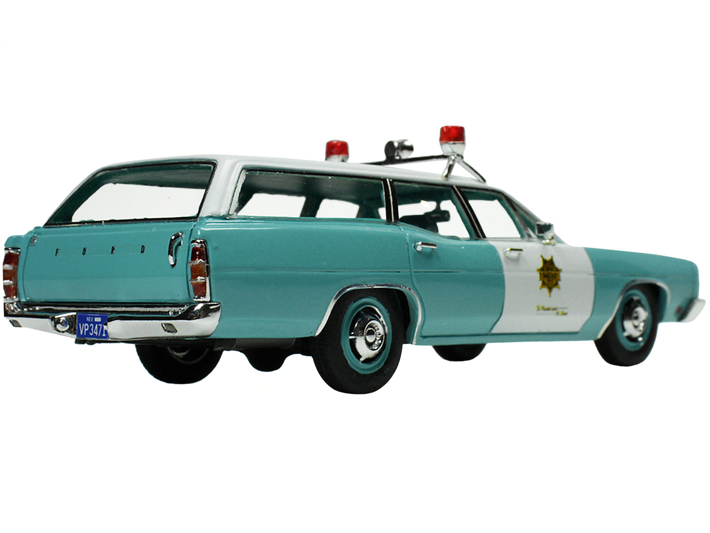 1970 Ford Galaxie Station Wagon Light Blue and White with Light Blue Interior "Las Vegas Police Department" Limited Edition to 180 pieces Worldwide1/43 Model Car by Goldvarg Collection