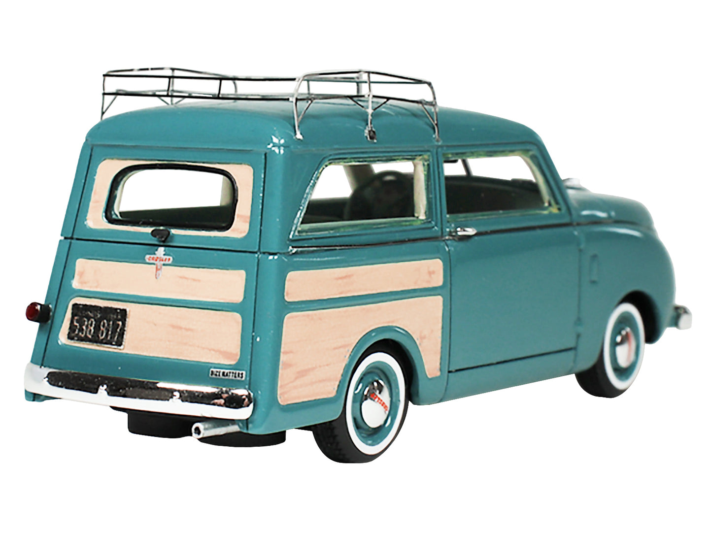 1949 Crosley Station Wagon Medium Blue with Roof Rack and Light Blue Interior Limited Edition to 240 pieces Worldwide 1/43 Model Car by Goldvarg Collection