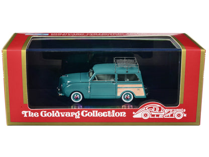 1949 Crosley Station Wagon Medium Blue with Roof Rack and Light Blue Interior Limited Edition to 240 pieces Worldwide 1/43 Model Car by Goldvarg Collection