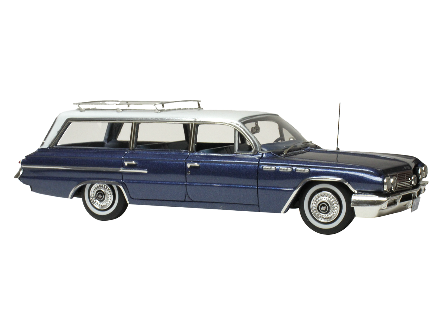 1962 Buick Invicta Station Wagon Cadet Blue Metallic with White Top and Blue Interior Limited Edition to 200 pieces Worldwide 1/43 Model Car by Goldvarg Collection