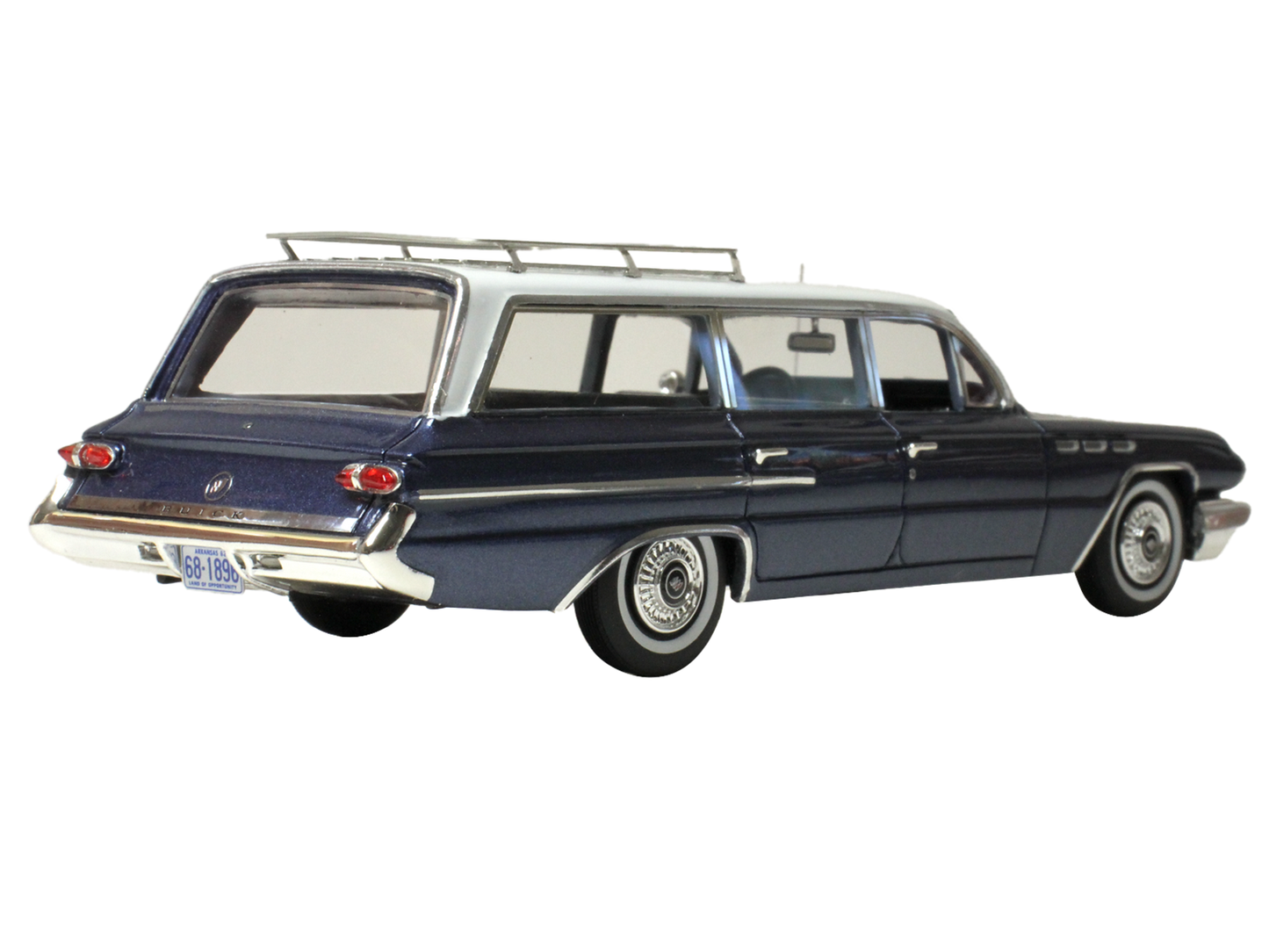 1962 Buick Invicta Station Wagon Cadet Blue Metallic with White Top and Blue Interior Limited Edition to 200 pieces Worldwide 1/43 Model Car by Goldvarg Collection