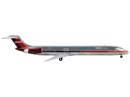 McDonnell Douglas MD-82 Commercial Aircraft "USAir" Silver with Red Tail 1/400 Diecast Model Airplane by GeminiJets