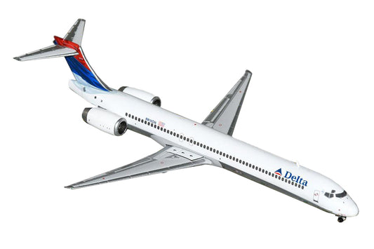 McDonnell Douglas MD-90 Commercial Aircraft "Delta Air Lines" (N910DN) White with Blue and Red Tail 1/400 Diecast Model Airplane by GeminiJets