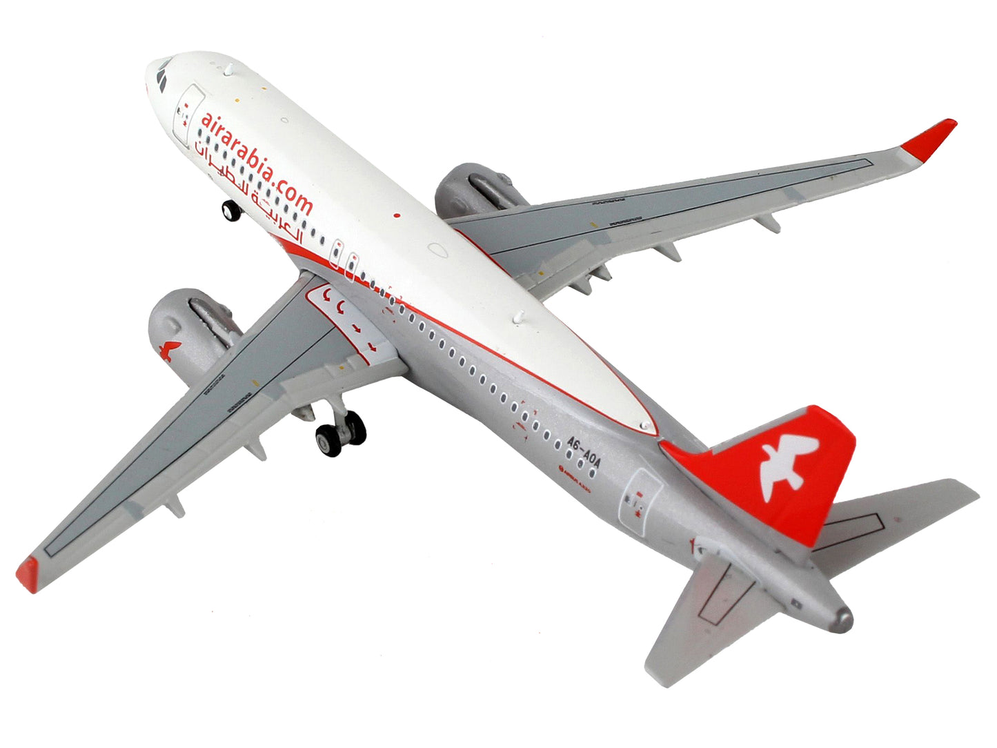 Airbus A320 Commercial Aircraft "Air Arabia" White and Gray with Red Tail 1/400 Diecast Model Airplane by GeminiJets