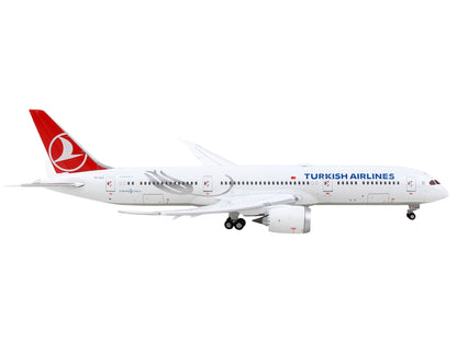 Boeing 787-9 Commercial Aircraft with Flaps Down "Turkish Airlines" White with Red Tail 1/400 Diecast Model Airplane by GeminiJets