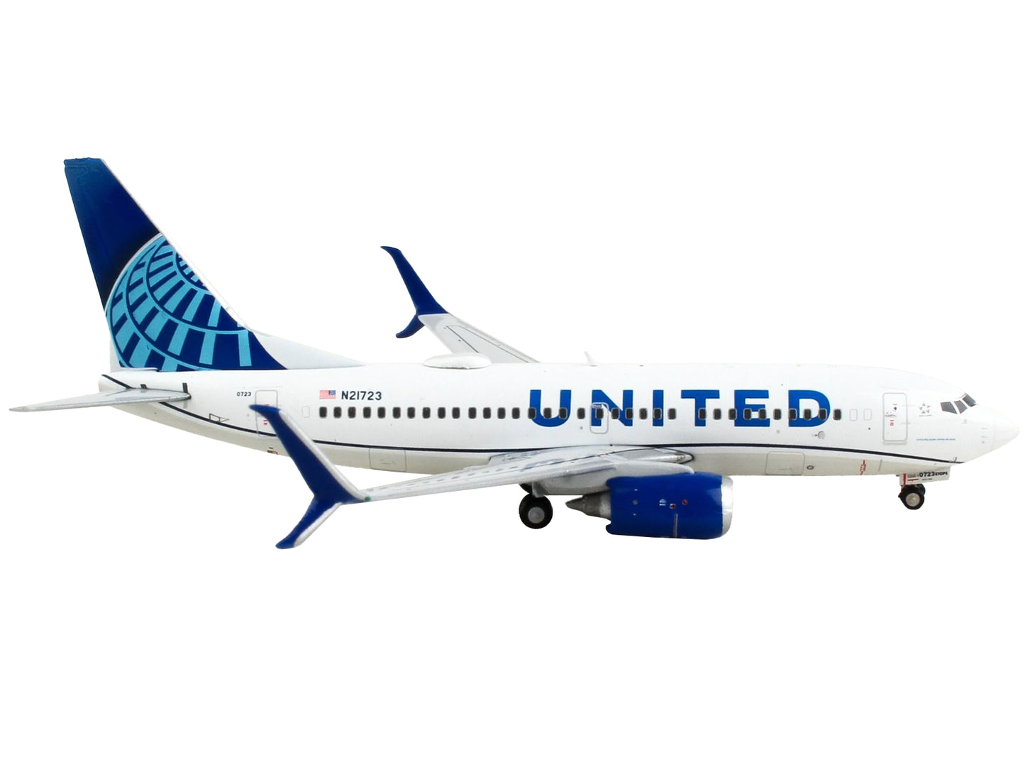 Boeing 737-700 Commercial Aircraft "United Airlines" White with Blue 1/400 Diecast Model Airplane by GeminiJets