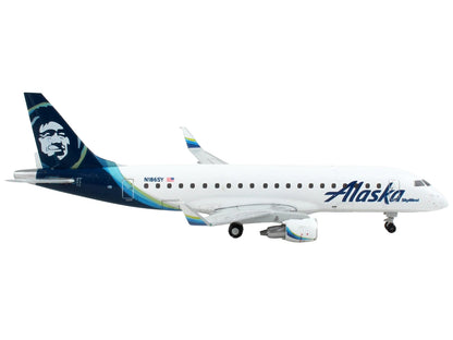 Embraer ERJ-175 Commercial Aircraft "Alaska Airlines" White with Blue Tail 1/400 Diecast Model Airplane by GeminiJets