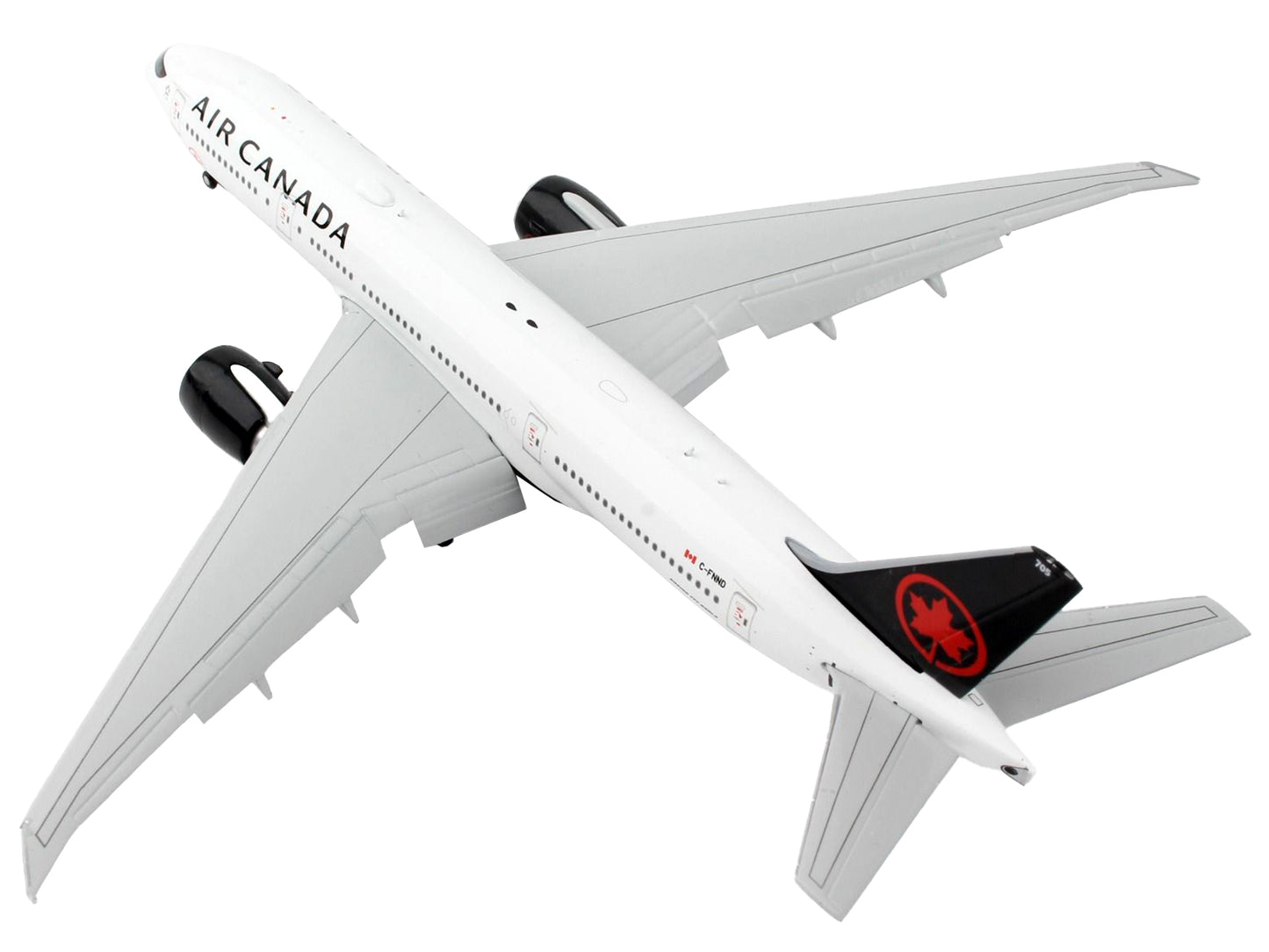 Boeing 777-200LR Commercial Aircraft with Flaps Down "Air Canada" White with Black Tail 1/400 Diecast Model Airplane by GeminiJets