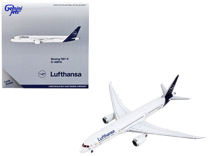 Boeing 787-9 Commercial Aircraft "Lufthansa - D-ABPA" White with Dark Blue Tail 1/400 Diecast Model Airplane by GeminiJets