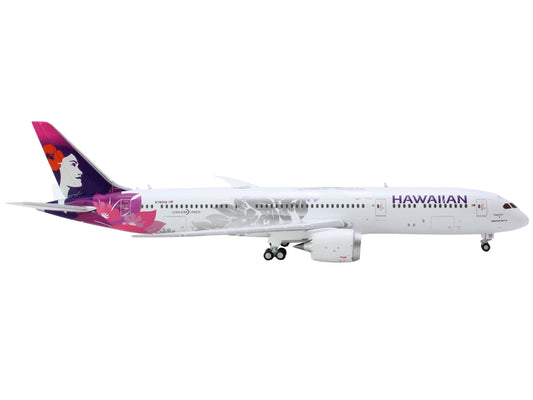 Boeing 787-9 Dreamliner Commercial Aircraft "Hawaiian Airlines" (N780HA) White with Purple Tail 1/400 Diecast Model Airplane by GeminiJets