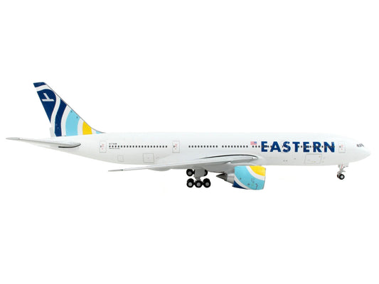 Boeing 777-200ER Commercial Aircraft "Eastern Air Lines" White with Striped Tail 1/400 Diecast Model Airplane by GeminiJets