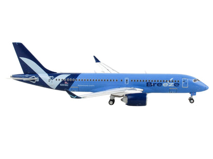 Airbus A220-300 Commercial Aircraft "Breeze Airways" Blue with White Wings 1/400 Diecast Model Airplane by GeminiJets