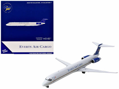 McDonnell Douglas MD-83 Commercial Aircraft "Everts Air Cargo" (N965CE) White with Blue Tail 1/400 Diecast Model Airplane by GeminiJets