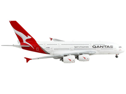 Airbus A380 Commercial Aircraft "Qantas Airways" White and Gray with Red Tail  1/400 Diecast Model Airplane by GeminiJets