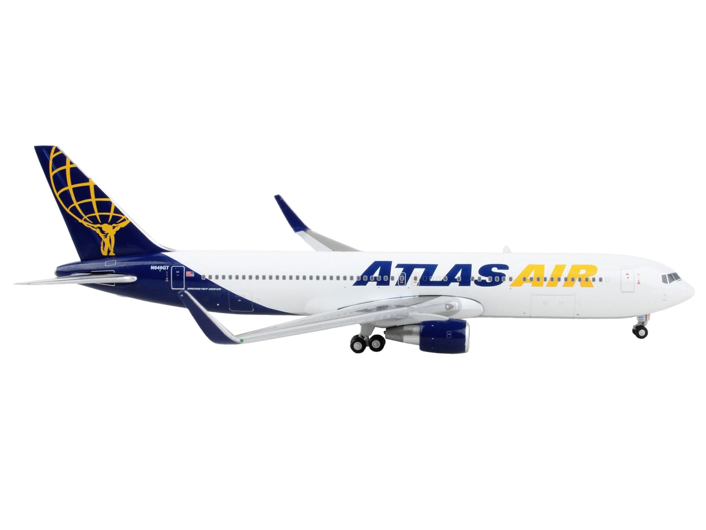 Boeing 767-300ER Commercial Aircraft "Atlas Air" White and Blue 1/400 Diecast Model Airplane by GeminiJets