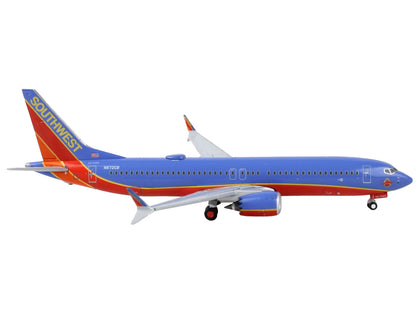 Boeing 737 MAX 8 Commercial Aircraft "Southwest Airlines" Canyon Blue with Red Stripes 1/400 Diecast Model Airplane by GeminiJets