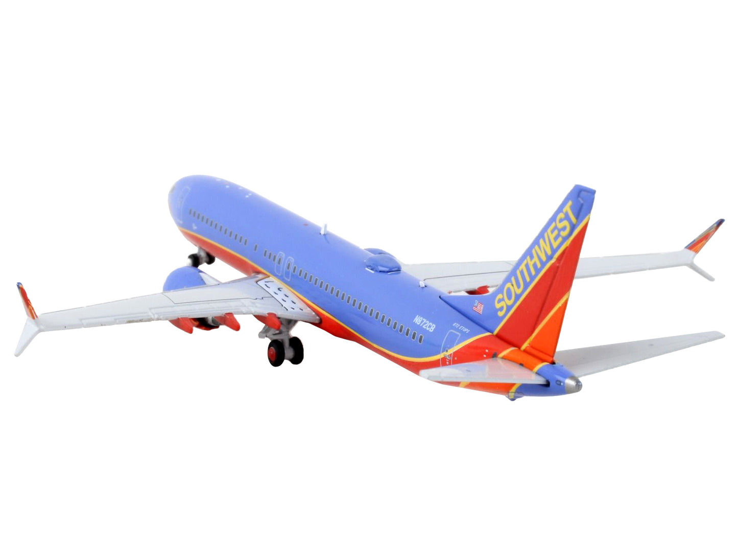 Boeing 737 MAX 8 Commercial Aircraft "Southwest Airlines" Canyon Blue with Red Stripes 1/400 Diecast Model Airplane by GeminiJets