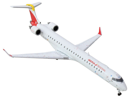 Bombardier CRJ1000 Commercial Aircraft "Iberia Regional" (EC-MVZ) White with Red Tail 1/400 Diecast Model Airplane by GeminiJets