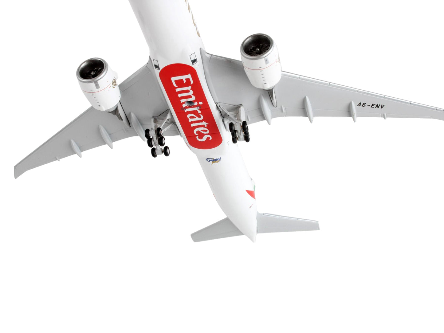 Boeing 777-300ER Commercial Aircraft "Emirates Airlines" White with Tail Stripes 1/400 Diecast Model Airplane by GeminiJets