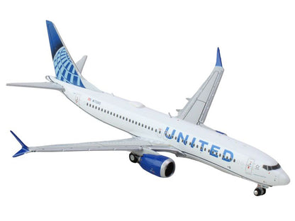 Boeing 737 MAX 8 Commercial Aircraft "United Airlines" (N17265) White with Blue Tail 1/400 Diecast Model Airplane by GeminiJets