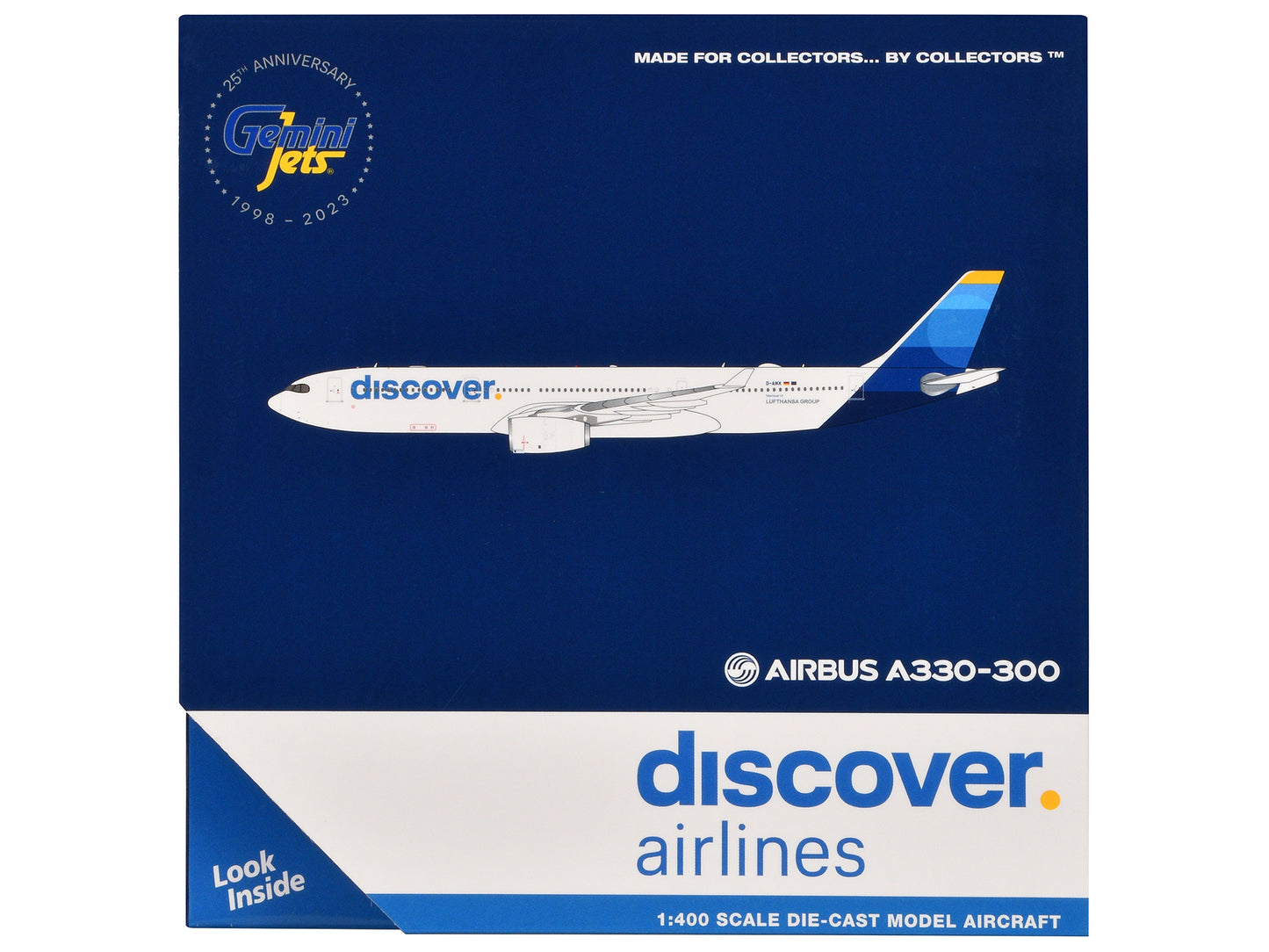 Airbus A330-300 Commercial Aircraft "Discover Airlines" (D-AIKK) White with Blue Tail 1/400 Diecast Model Airplane by GeminiJets