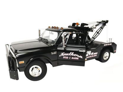 1969 Chevrolet C-30 Wrecker Tow Truck "Southern Speed & Marine" Black 1/18 Diecast Model Car by Greenlight for ACME