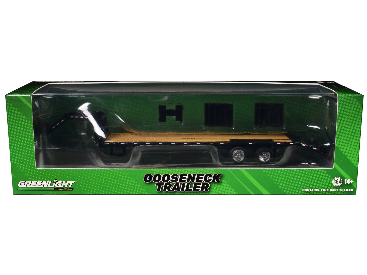 Gooseneck Trailer Black (In Box) 1/64 Diecast Model Car by Greenlight