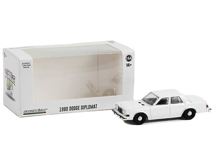 1980-1989 Dodge Diplomat Police Unmarked White "Hot Pursuit" "Hobby Exclusive" Series 1/64 Diecast Model Car by Greenlight