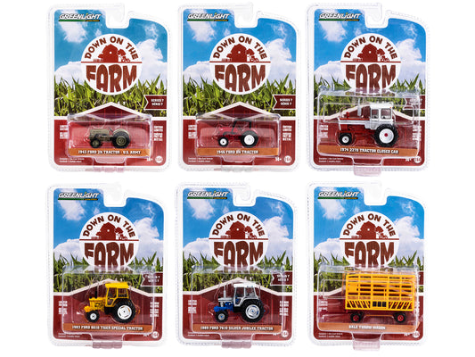 "Down on the Farm" Series Set of 6 pieces Release 7 1/64 Diecast Models by Greenlight