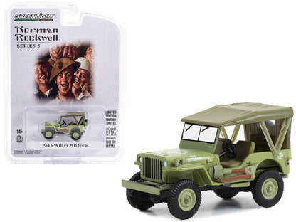 1945 Willys MB Jeep Light Green "U.S. Army" "Norman Rockwell" Series 5 1/64 Diecast Model Car by Greenlight