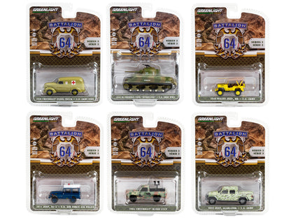 "Battalion 64" Set of 6 pieces Series 3 1/64 Diecast Models by Greenlight