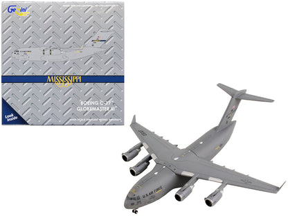 McDonnell Douglas C-17A Globemaster III Transport Aircraft "172nd AW 183rd AS Mississippi Air National Guard" United States Air Force "Gemini Macs" Series 1/400 Diecast Model Airplane by GeminiJets