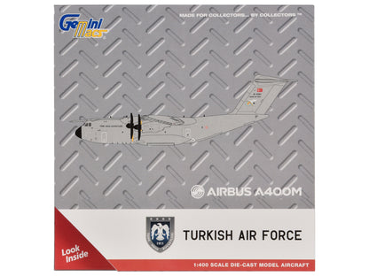 Airbus A400M Atlas Transport Aircraft "Turkish Air Force" (18-0093) Gray "Gemini Macs" Series 1/400 Diecast Model Airplane by GeminiJets