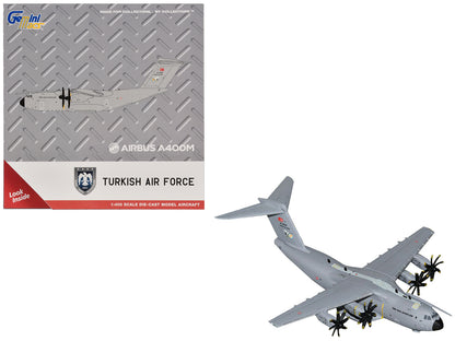 Airbus A400M Atlas Transport Aircraft "Turkish Air Force" (18-0093) Gray "Gemini Macs" Series 1/400 Diecast Model Airplane by GeminiJets